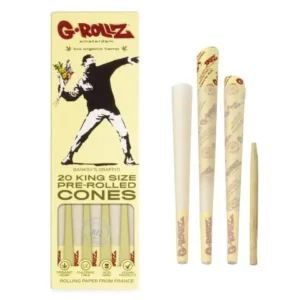 G-ROLLZ | Banksy's Graffiti - Organic Hemp Extra Thin - 20 KS Cones