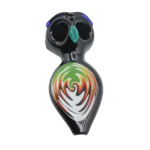 Lulu Glass Owl Shape Hand Pipe 4"