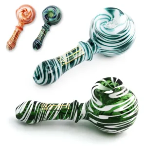 Lulu Glass Hand Pipe 4.5 inch Patterned All Over