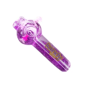 Kandy Glass Hand Pipe 4" W/glittered Glycerin & Cap