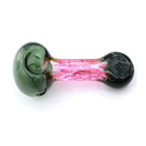 Glass Hand Pipe 3.5" Solid Colored Head W/ Honeycomb Design