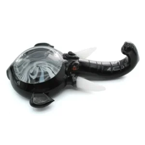 Glass Hand Pipe 5" Elephant Head Design W/ A See Through View Of Swirls