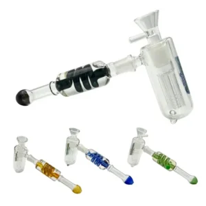 Kandy Glass 7" Freezable Bubbler w/ Glycerin & Spiral, Ash Catcher