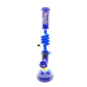 Kandy Glass Water Pipe: 16 Inch Beaker Base with Glycerin Top and Colored Spiral