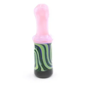 Glass One Hitter 3" Honey Comb Handle W/ Swirl Design