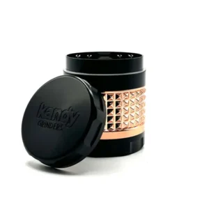 Kandy Metal Grinder Black Top & Bottom W/Textured Colored Middle