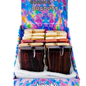 Kandy Smoke Dugout Wooden 4" W/One Hitter